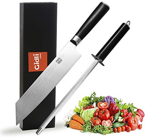 Gidli 8 Inch Chef Knife Set with Diamond Sharpener - Sharp Kitchen Knife