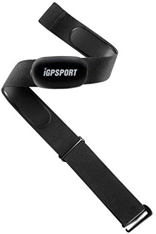 IGPSPORT HR40 Herzfrequenzmesser, Bluetooth & ANT+ mit Brustgurt für Laufen, Radfahren, Fitnessstudio, kompatibel mit Garmin Polar Wahoo - schwarz