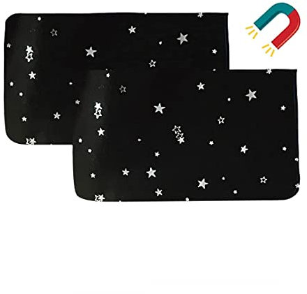 ZATOOTO Sonnenschutz Auto Vorhang - Sonnenschutz Auto für Baby, Sonnenschutz Magnetisch, Auto Scheiben Verdunklung UV-Schutz, Autofenster Sonnenschutz Kinder, Schwarz Stern, 2 Stück