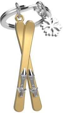 O meta[l]morphose Metalorphose MTM151-01 Schlüsselanhänger für Ski und Flocke, goldfarben, one size