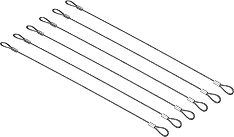 PATIKIL 12 Inch Safety Security Cable Wire, 6 Pack Stainless Steel 30cmx2mm Stage Lights Rope with Double Loop for DJ Lighting Luggage Lock