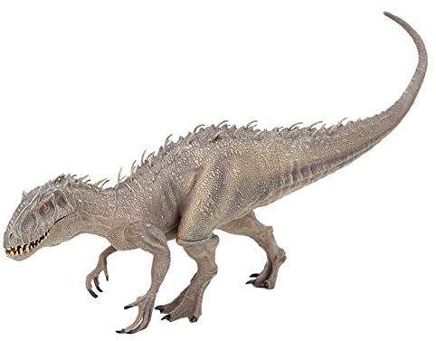 Ghzste Modelo de dinosaurio, juguete de simulación de animales, tiranosaurio, figuras de dinosaurio, juguete de regalo para niño (Indominus Rex gris grande (boca móvil))