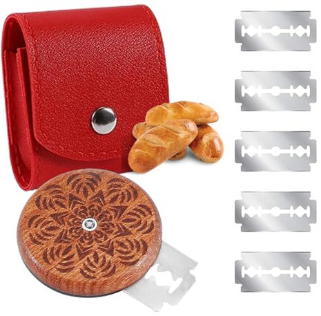 KSJEHW Compact, Bäckermesser Brot mit Rasierklinge, Teigmesser aus Holz, Ritzmesser zum Einschneiden