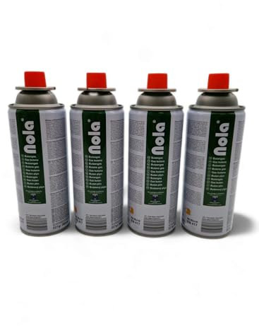 NOLA Cartucho de gas 12 x 227 g apto para hornillos de gas y dispositivos con conexión de válvula de bayoneta (MSF-1a) | butano | gas de camping para camping, cocinas al aire libre/emergencias 707 (12