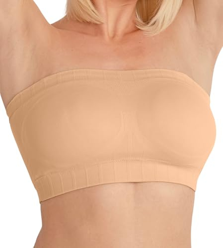 Conturve Women's Underwire Seamless Convertible Strapless Bra - Breathable Bandeau Bra with Multiway Design