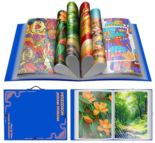MOZOOSON Rangement Puzzle, Classeur Puzzle 1000 Pieces, Organiseur Portable de Grande Capacité avec 25 Poches, Accessoire de Protection pour Casse-tête