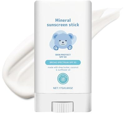 Krujecnt Crema Solar SPF50 Para Bebés - Stick suaves Para Niños Cara Y Cuerpo - Protector Portátil No Graso Para Uso Diario