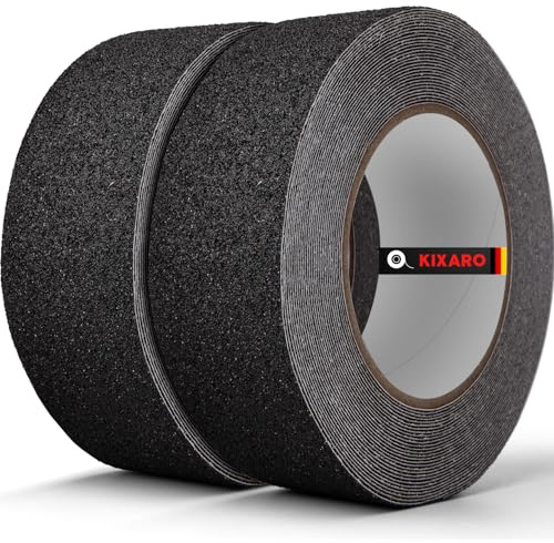 Nastro Antiscivolo per Gradini Scale Pavimenti Esterni Interne Adesivi Alta Resistenza Nastro Adesivo Nero - 2 Rotoli 10mx5cm Strisce Adesive Antiscivolo Forte Presa Nastro Antiscivolo Anti Slip Tape