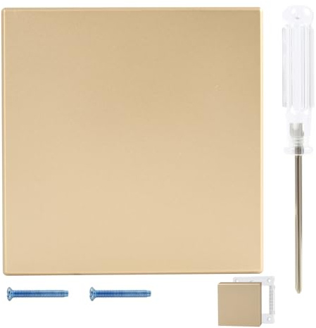 LUCTHY 1 Gang Socket Blanking Plate, Blank Faceplate Cover for Standard UK | Gold wall plate cover for standard UK pattress box. Screwdriver Included, 86x86mm. Covers unused socket or switch