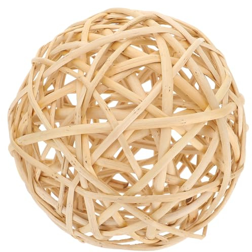 EXAOMBLE Palline Decorative in Plastico Color Kaki Intrecciate a Rattan per Decorazione Creativa di Feste e Vetrine, Accessori per Ambienti Interni ed Esterni