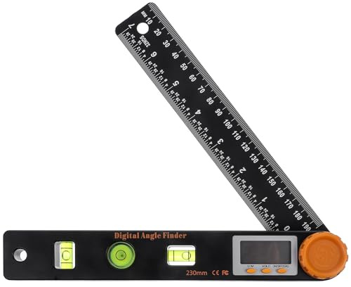 Ciieeo Goniometro Digitale Righello Angolare 4in1 Display Lcd, Strumento di Misura Preciso e Compatto per Uso Industriale e Falegnameria