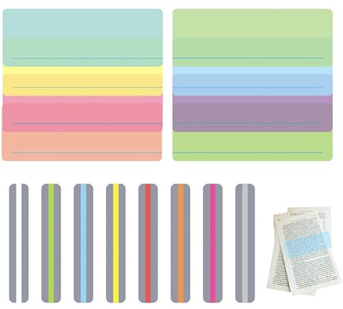16 PCS Bande de Lecture Guidée, Règle de Lecture de Surbrillance Colorée Marque-pages en PVC Règle de Suivi Bandes de Surbrillance et Guides d'Enseignement pour Professeurs Élèves et Débutants