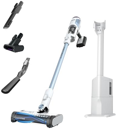 Shark Detect Clean & Empty | Lightweight Cordless Vacuum Cleaner with Auto-Empty System | HEPA Filter, Portable Handheld Attachment, Powerfins Brushroll | Cloudy Blue | IW4624