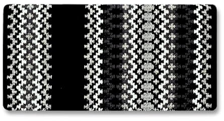 Mayatex 1456-6 Luna 40X34 New Zealand Wool Saddle Blanket Black, Charcoal, Silver Metal, Ash Silver, Ash and Cream 40in