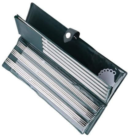 44 Stücke, 11 Größen (25 cm, 36 cm), Edelstahl Gerade Stricknadel, mit Tasche Weave Set, Handwerkzeug Zubehör für Strickjacken