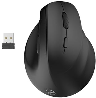 Mobility Lab – Souris sans fil ergonomique verticale – DPI réglable 1000/1600, 6 boutons – Connexion USB – Compatible Windows et macOS, Ordinateur Portable, PC, mac – Pour droitier