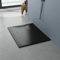 AQUABATOS SMC Duschwanne 120x90 cm 32 mm Schwarz Rechteckig Duschtasse Rutschfest Bodengleich Ebenerdig Montage Steinoptik Schieferoptik Superflach (Abdeckung Siphon/ablaufgarnitur nicht Inklusive)
