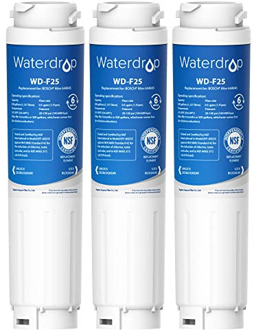 Waterdrop WD-F25 Kühlschrank Wasserfilter Kompatibel mit Bosch Ultra Clarity 644845, Siemens Kühlschrank Bosch 9000077104 740560 (3X)