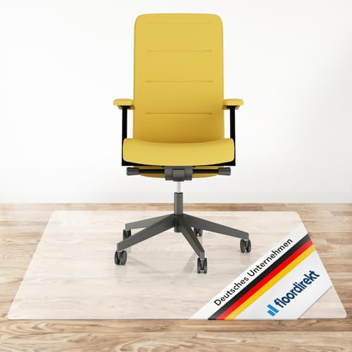 Floordirekt | Neo | Tapis de Protection pour sols durs | Protection de Sol pour Chaise de Bureau, Tapis de Sol | épaisseur 1,5 mm, Semi-Transparent, 90 x 100 cm
