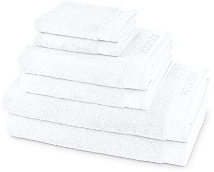 Möve Poolside Handtuch-Set, 2 Duschtücher 80 x 150 cm & 2 Handtücher 50 x 100 cm & 2 Gästetücher 30 x 50 cm, Made in Germany, 100% Baumwolle, Snow