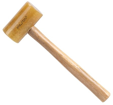 WUTA Rawhide Mallet 100% Rawhide-head Hammer for Jewelry Making Leather Craft Hammer Stamping Jewelry Leather Worker Craft Tool Good Buffering Mallet 42mm