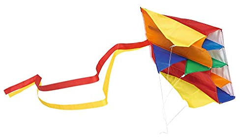 moses. 38130 Bunter Taschen-Flugdrachen, sofort startklarer Einleiner-Drache für Kinder ab 4 Jahre, farbenfroher Kinderdrachen inklusive Transporttasche Bunt