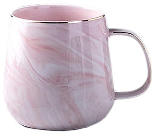 YDoLimmer Porzellan Kaffeetasse Keramiktasse Marmor Teetasse Espressotassen 320ml Kakaobecher Kaffeebecher Geschenk für Geburtstag Weihnachten Hochzeit Valentinstag Jubiläum (Rosa)