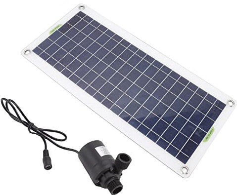 Kit de bomba de agua solar 30W Kit de bomba de fuente de panel solar de polisilicio para fuente alimentada por sol Estanque Hidroponía Jardines de alta eficiencia