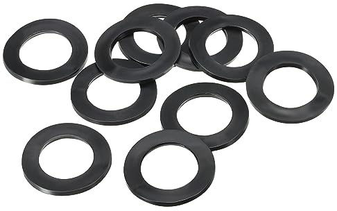 PATIKIL M25 Gummi Flache Unterlegscheiben 10 Packung 25mm ID 39mm AD 2,5mm Dick Dichtring Dichtungsringe Beilagscheiben für Wasserhahn Rohre Wasser Schlauch Befestiger Bolzen Schwarz