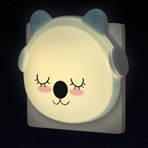 Annmore Nachtlicht Kinder Steckdose mit Dämmerungssensor Stilllicht Baby Erstausstattung Neugeborene Schlummerlicht Bär