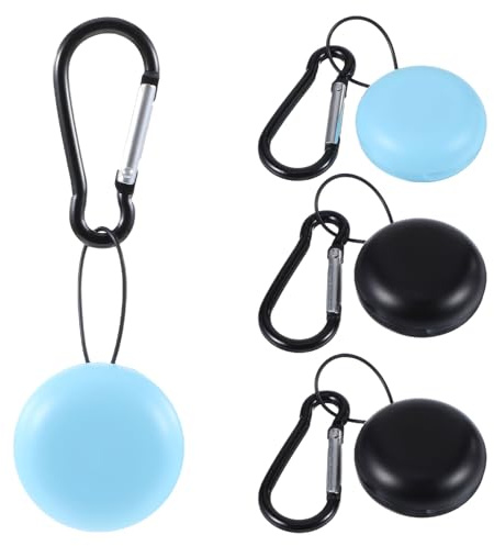 Mabor 4 Stück Mini Loops Ear Plugs Box Klein Aufbewahrungsbox Etui Ear Plug Box mit Karabinerhaken Tragbare Ringhalter für Ohrstöpseln Pillen Hörgerä