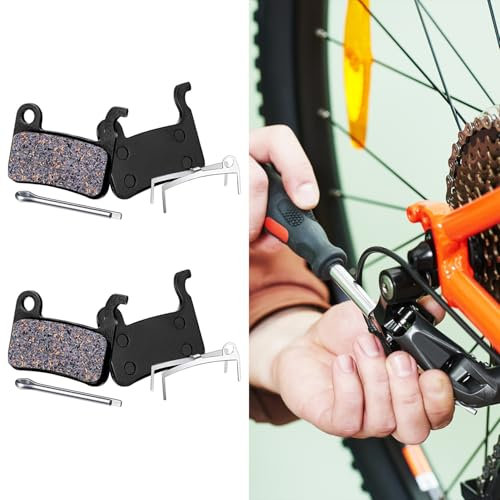 4 Pairs Bicycle Brake Pads Disc Brake Pads Bike Brake Pads Set Compatible with Shimano Deore XT XTR LX SLX Hone Alfine Saint Disc Brake