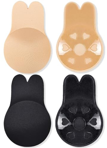 HonexCesng Stick On Bra, Women's Sticky Bras Push Up, Reusable Invisible Adhesive Bra, for Strapless Backless Dress. (M, Multicolor)