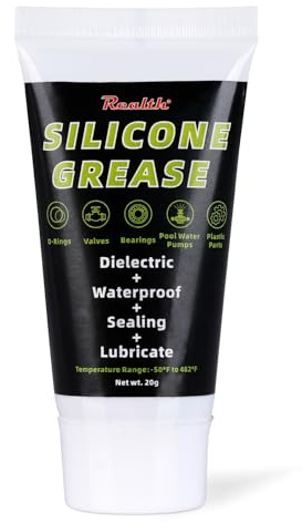 Realth Silicone Dielectric Grease 20g | Waterproof Silicone Faucet Lubricant | Rubber Seals & O-Rings | for Plumbing Faucet Sliding Door Track
