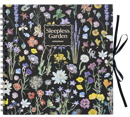 Grupo Erik Photo Album Scrapbook - Sleepless Garden | 10.2 x 10.2 in - 26 x 26 cm, 40 Pages, Hardcover Scrap Book, Memory Book Journal | Flowers Gifts for Travellers
