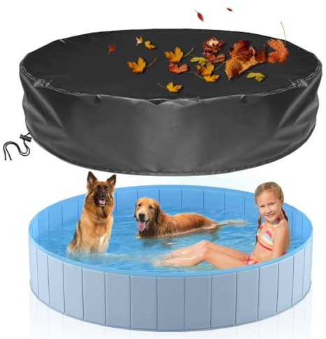 Skydd för hundpool, 160 x 30 cm runt poolskydd av 210D Oxford, vikbart UV-resistent, poolskydd, vattentätt skydd för hundplaskdamm och barnpool