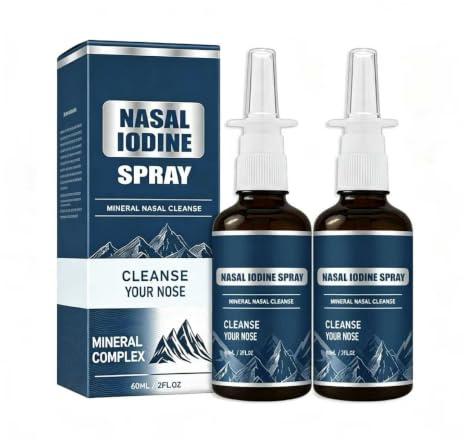 Nasimin Jod Fine Mist Nässpray, 2 Fl Oz daglig näsvård | Skonsam daglig näsrengöring för torra näsgångar, fin spraydimma för hemmabruk, resor och daglig användning på språng