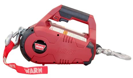 WARN 885001 PullzAll Corded 120V AC Portable Electric Winch with Steel Cable and Swiveling Anchor Hook for Hoisting an Engine Block: 1,000 lb (1/2 Ton) Pulling Capacity, Variable Speed Control.