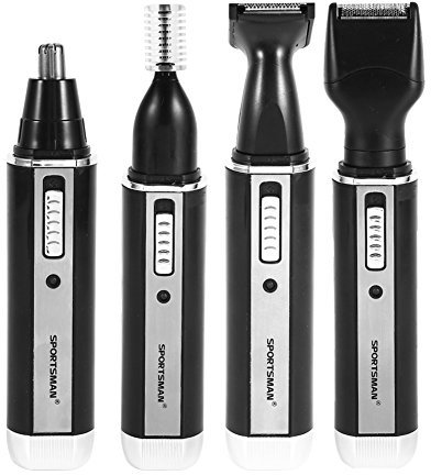 Rasoio Elettrico Ricaricabile 4 in1 a Testine Rotanti Wet & Dry Tagliacapelli Barba Rifinitore Tagliapeli Naso Rasatura Regolatore Argento per Uomo