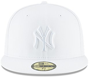 New Era New York Yankees White Primary Logo Basic 59FIFTY Fitted Cap, Weiß, 7 3/8