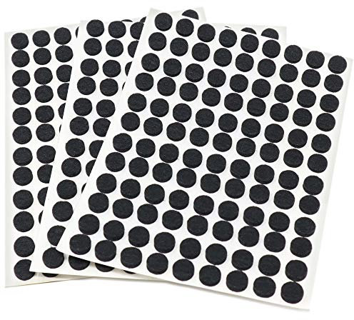 Adsamm® / 324 x deslizantes de Fieltro autoadhesivos/Negro/ø 10 mm/Redondo/Deslizantes de Fieltro para Muebles de 3,5 mm de Grosor/Deslizantes para Muebles y Suelos