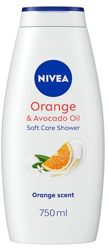 NIVEA Orange & Avocado Shower Cream (750ml), Moisturising Shower Gel with Avocado Oil, Luxurious Body Wash for Women with Vitamin C, E