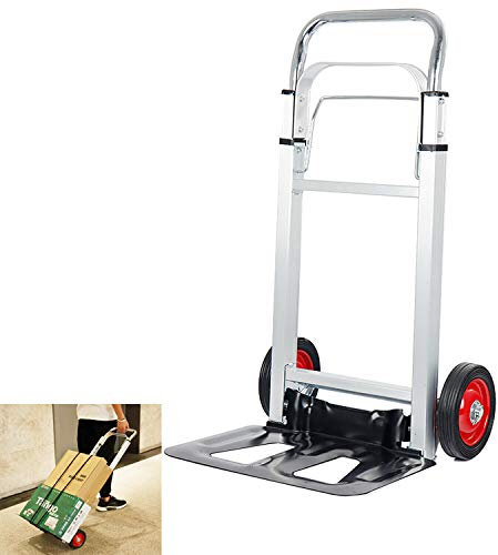 Xample® Heavy Duty Aluminium 90kg Folding Foldable Hand Sack Truck Barrow Cart Trolley Industrial Warehouse Hand Truck, Sack Truck