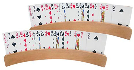 Jatour Playing Card Holder, Wooden Card Holder, Pack of 2 Wooden Hands- Card Holder Clip, for Disabled Cards Playing Without Hands Children Adults