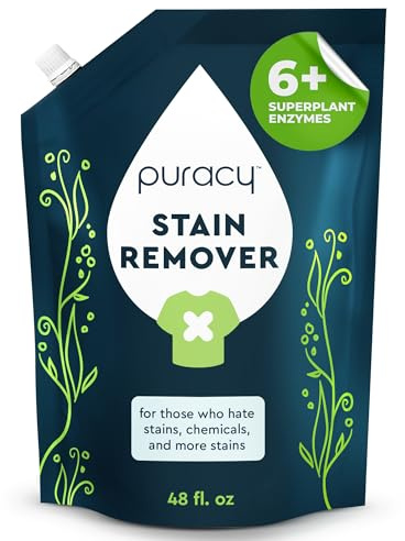 Puracy Laundry Stain Remover Refill - Perfect Laundry, Pure Ingredients - with 6 SuperPlant Enzymes for Easy Removal of Fresh and Set-In Clothing Stains, 98.95% from Mother Nature, 48 Oz