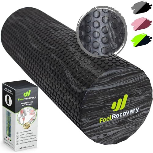 Faszienrolle Weich Anfänger (45x15 cm) - EVA Foam Roller Mittelhart für Wirbelsäule, Rücken, Beine, Nacken - Massageroller Faszien für Yoga & Pilates