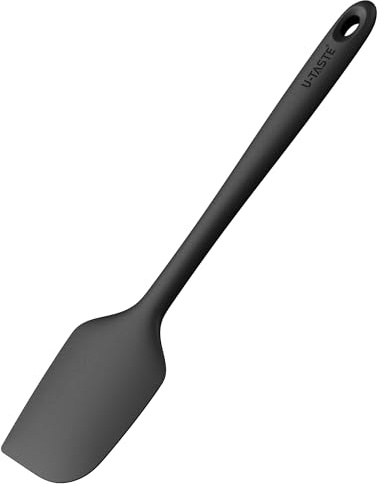 U-Taste 35,6 cm Extra Stor Silikonspatel 250 ℃ Värmebeständig (Svart) | Lång Flexibel Skrapa för Skålar och Non-Stick-Matlagningsredskap, Sömlös Degskrapa för Blandning, Skrapning och Matlagning