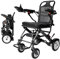 Ultra-Light Electric Wheelchair for Adults, Aluminum Frame, All Terrain Automatic Folding Electric Wheelchair for Seniors, Detachable Soft Pads, Power Wheelchair for Travel and Daily Use
