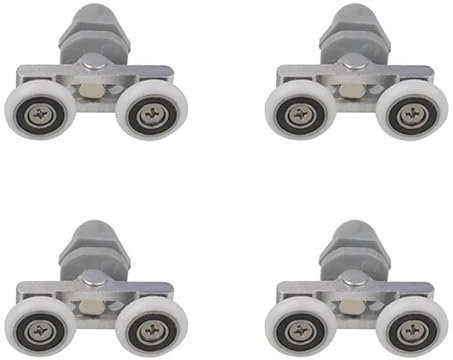 4 rodillos curvados para puerta de ducha, rodillos de baño, pieza de repuesto de rodillo de puerta de 19 mm, rodillos de puerta de vidrio de ducha, rodillo deslizante doble