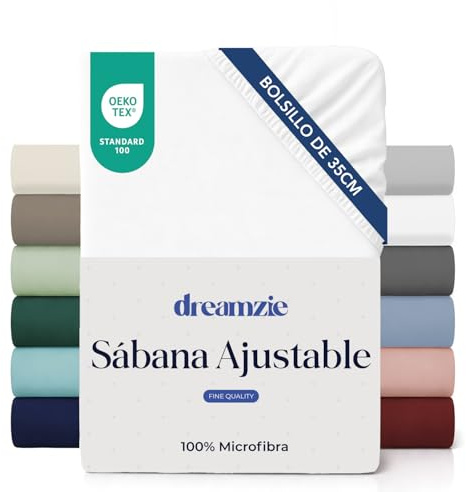 Dreamzie - Lenzuolo con Angoli Matrimoniale 160x200cm - Altezza 35cm | Bianco Sporco · Microfibra Ultra Morbida · OEKO-TEX · Per Materassi Spessi · Lenzuola Singole · Elasticizzato · Fresco
